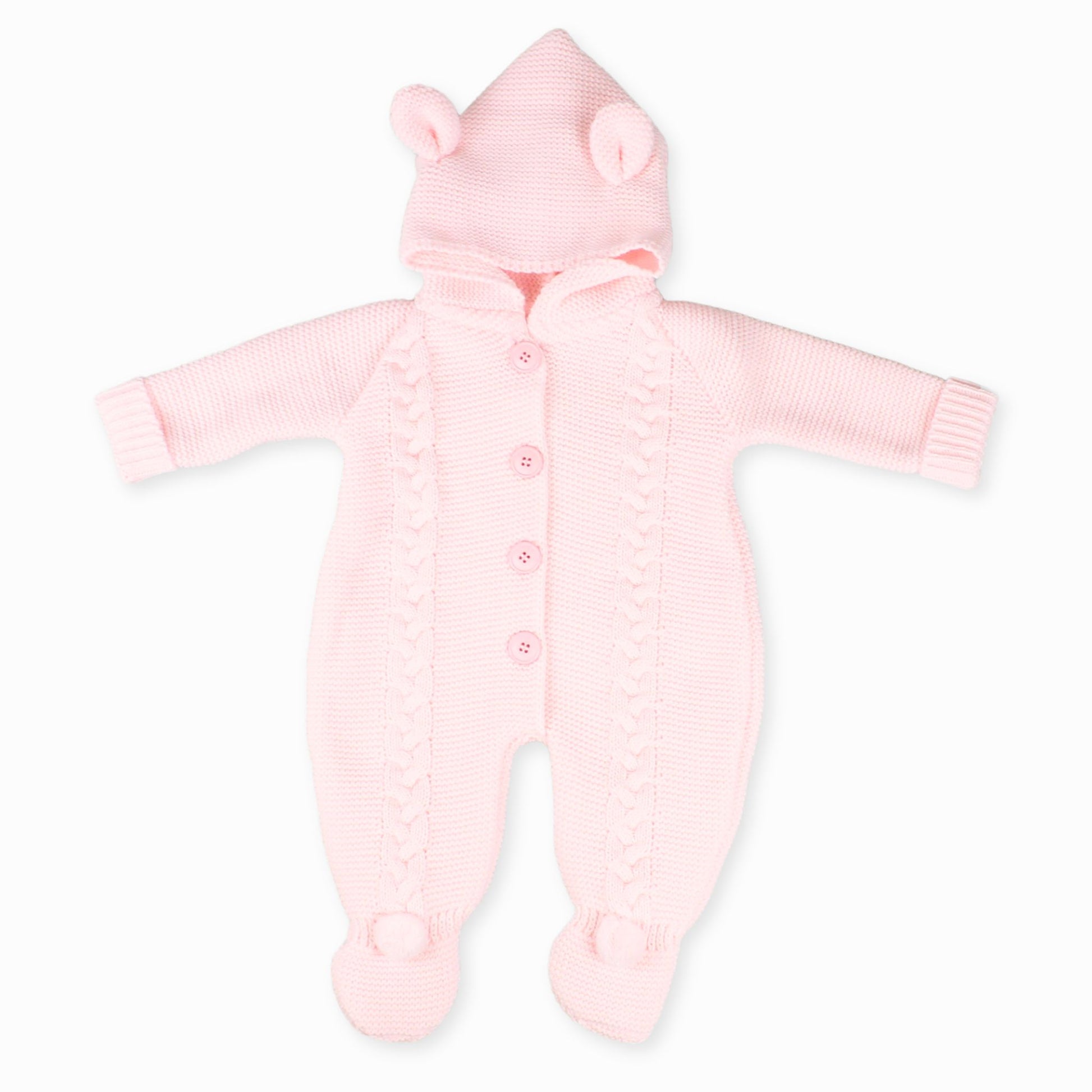 baby girl knitted pink pram suit newborn