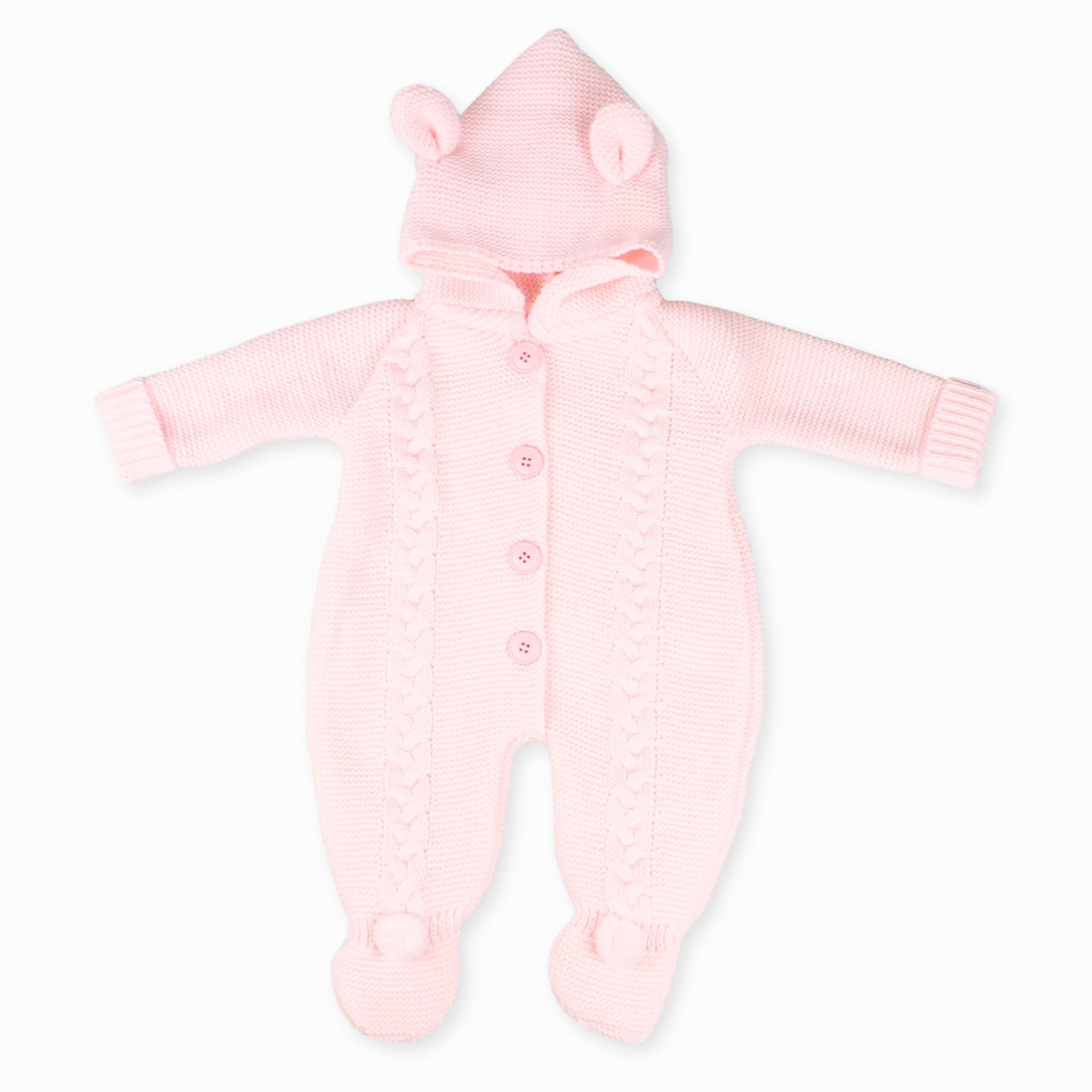 baby girl knitted pink pram suit newborn