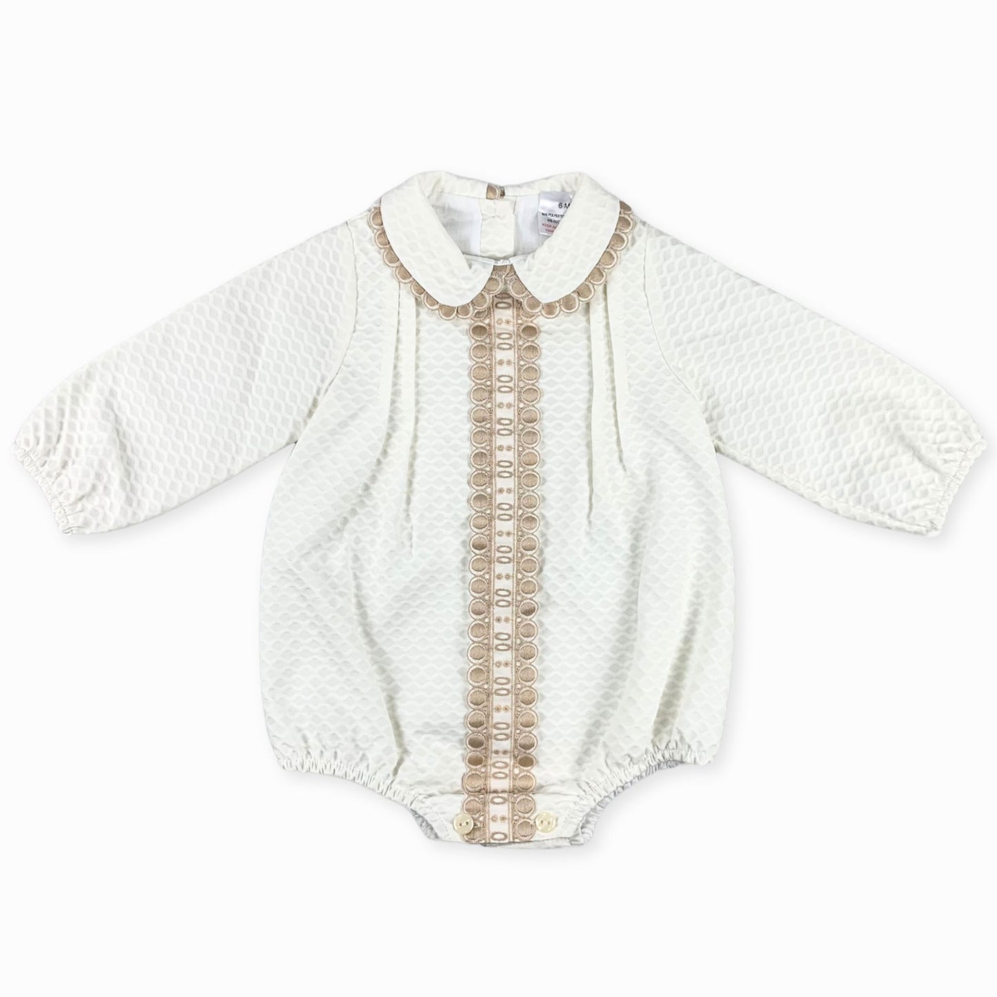 baby girls white and beige romper