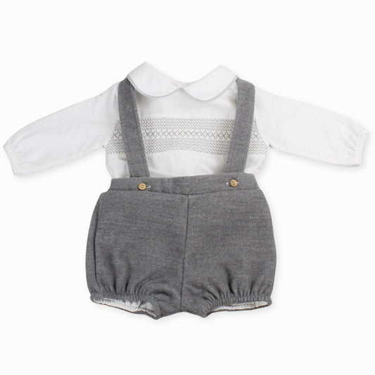 baby boys checked dungarees and shirt