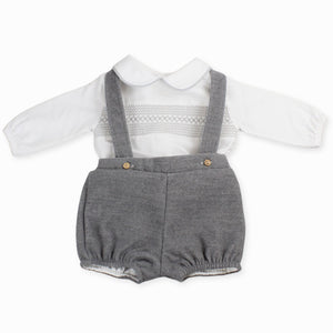 baby boys checked dungarees and shirt