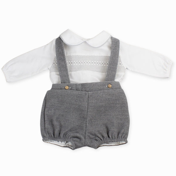 baby boys checked dungarees and shirt