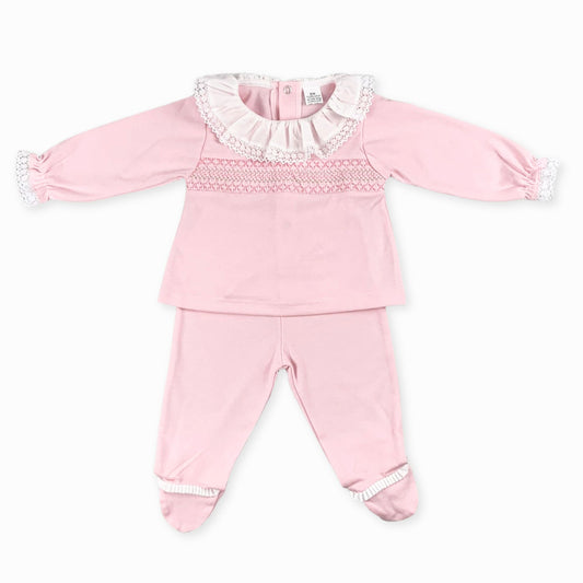 baby girls pink sleepsuit cotton