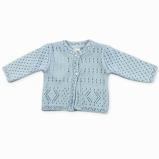 baby boys blue knitted cardigan