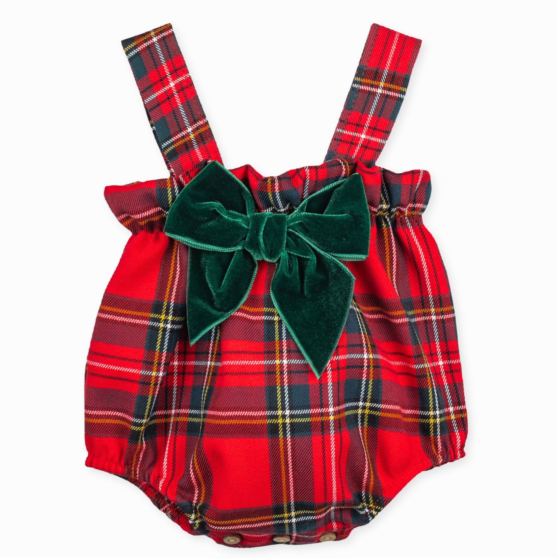 baby girl tartan bubble romper by calamaro christmas collection