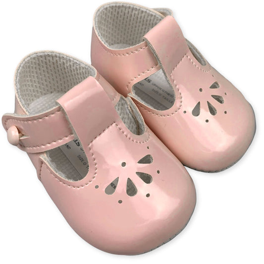 baby girls pink t bar shoes