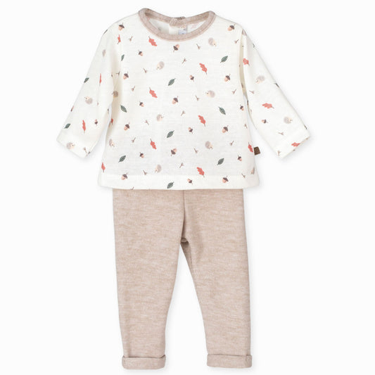 baby boys autumnal outfit leggings and top