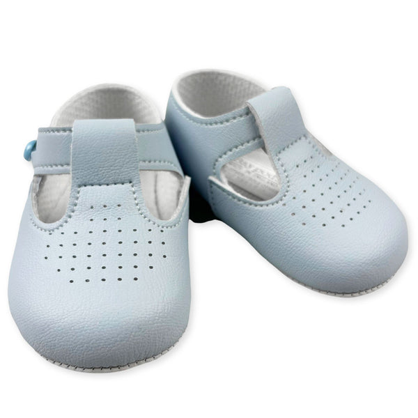 baby boys blue pram soft sole shoes