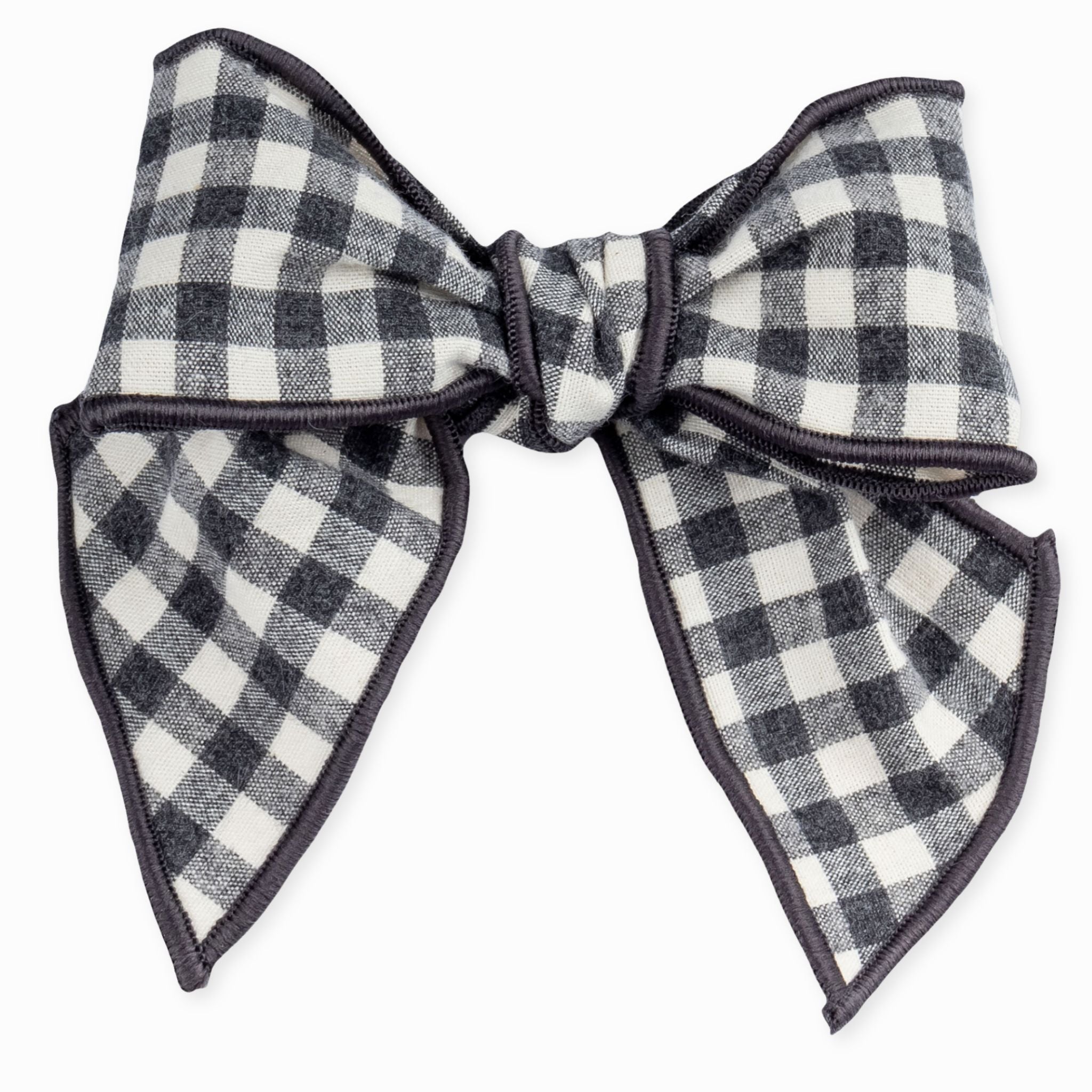 calamaro baby black white check headband hair bow