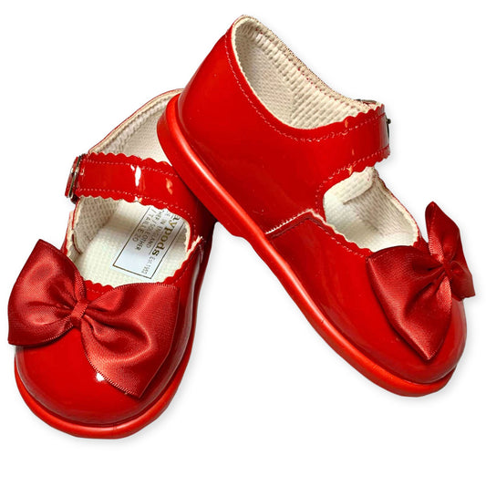 baby girls red bow shoes first walker hard sole