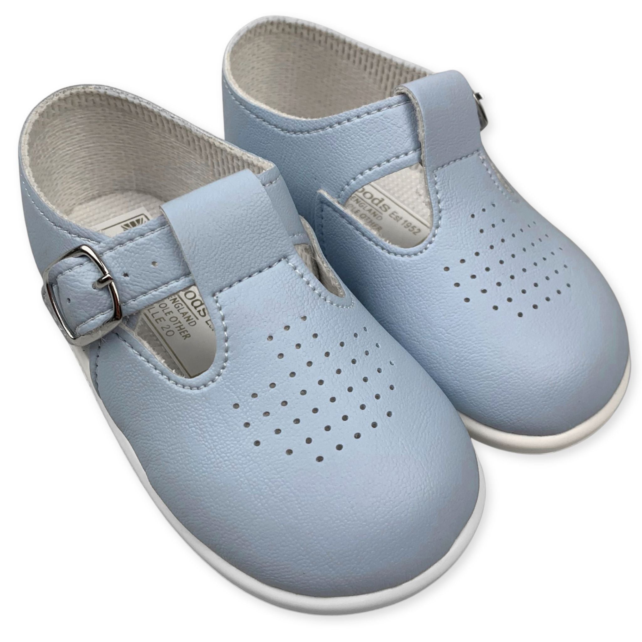 baby boys blue hard sole shoes