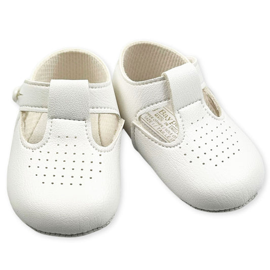 baby boys white pram shoes soft sole 