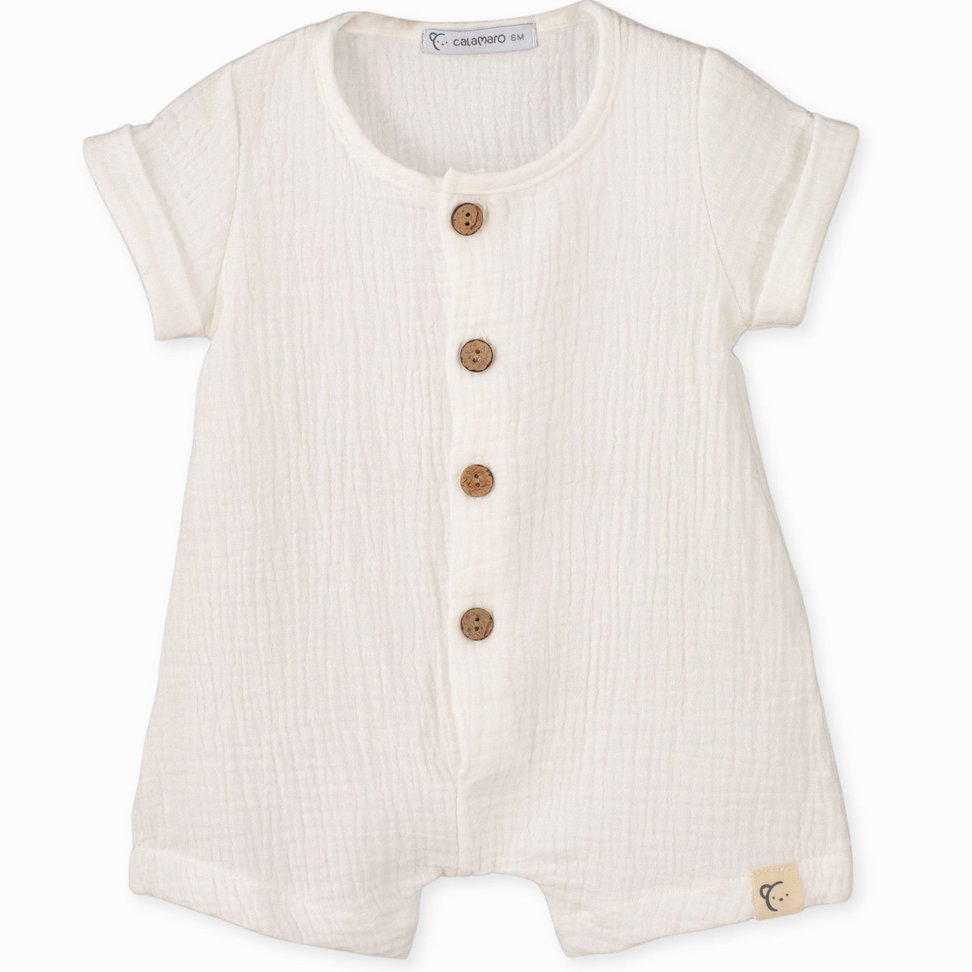 Baby boys white summer romper