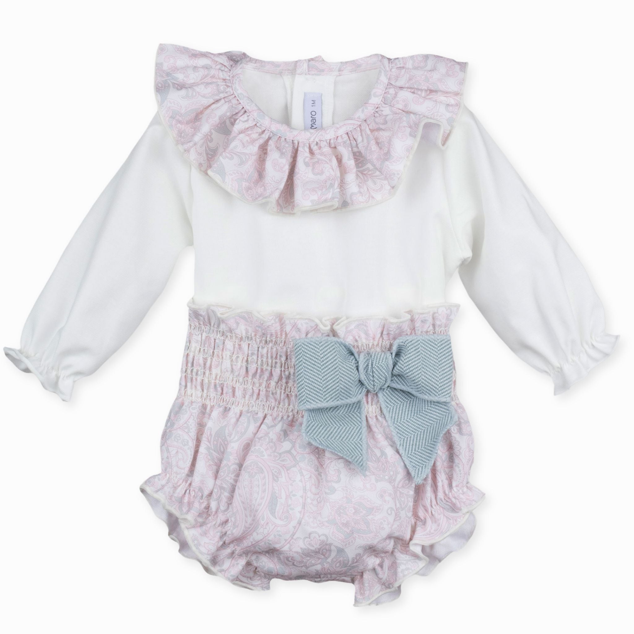 spanish designer babywear girls two piece outfit