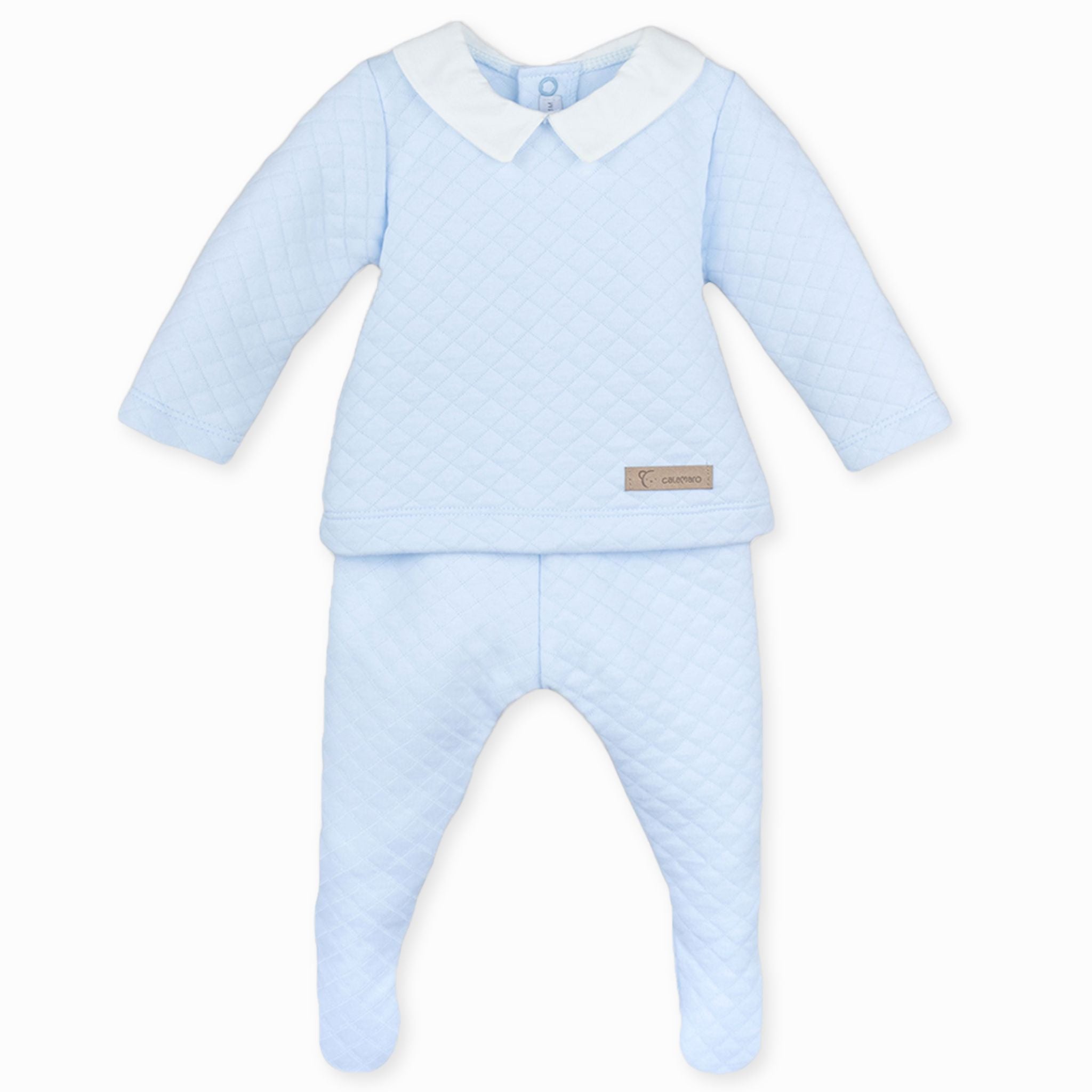 baby boys quilted two piece set calamaro