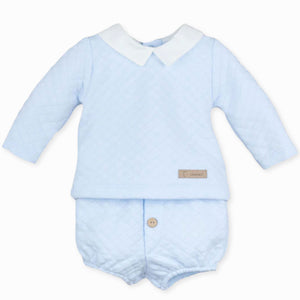 baby boys two piece quilted outfit by spanish calamaro brand