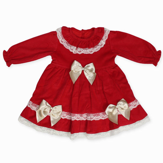 baby girls red corduroy dress