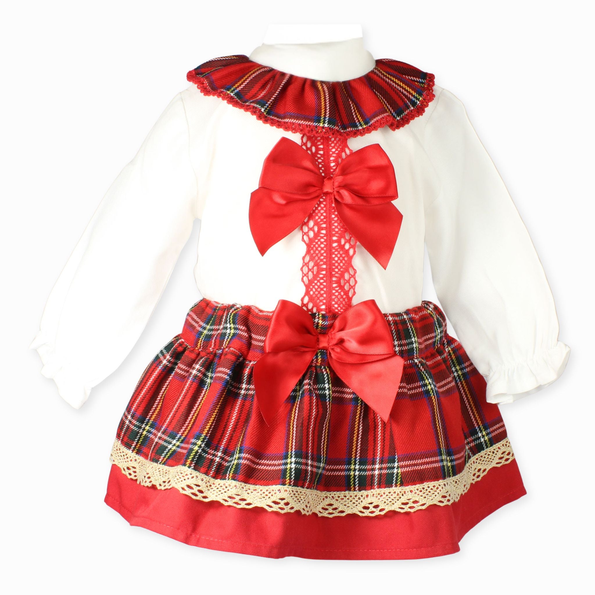 Tartan and Gold Two Piece Baby Girl Outfit