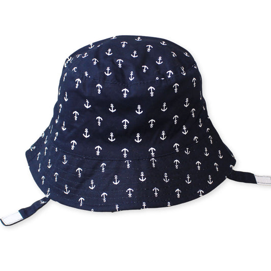 baby boy bucket sun hat navy blue