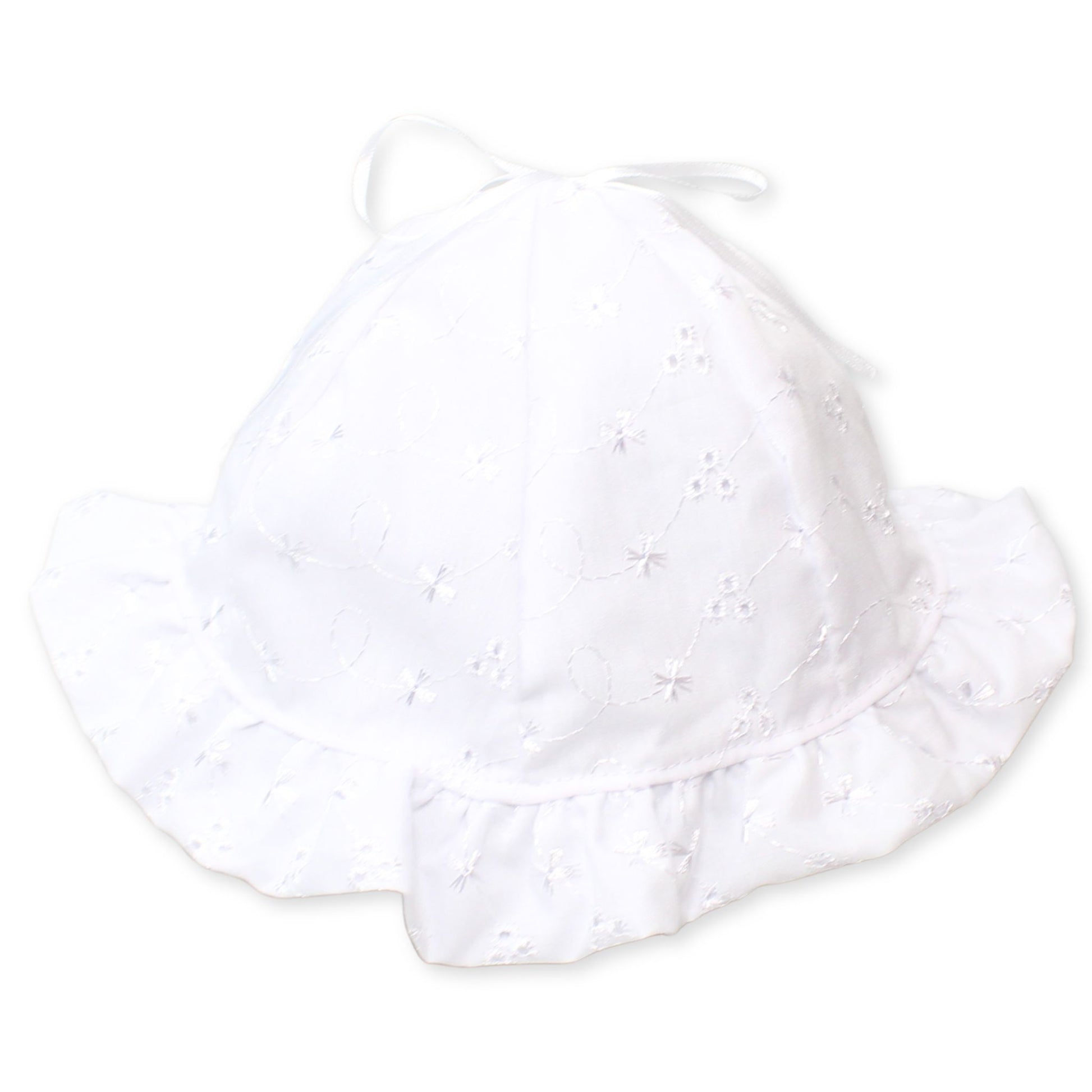 baby girls white sun hat broderie anglais