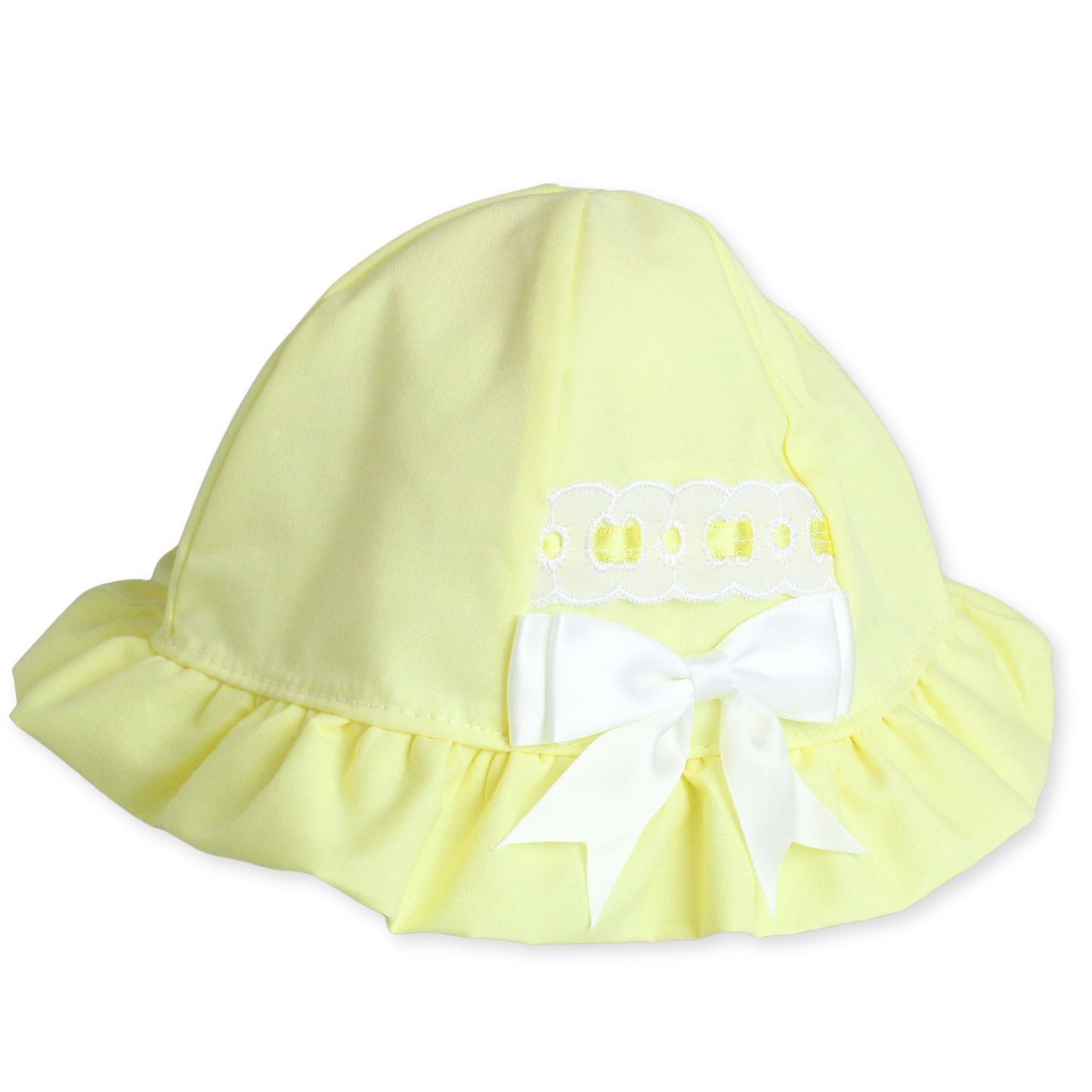 baby girl sunhat lemon yellow