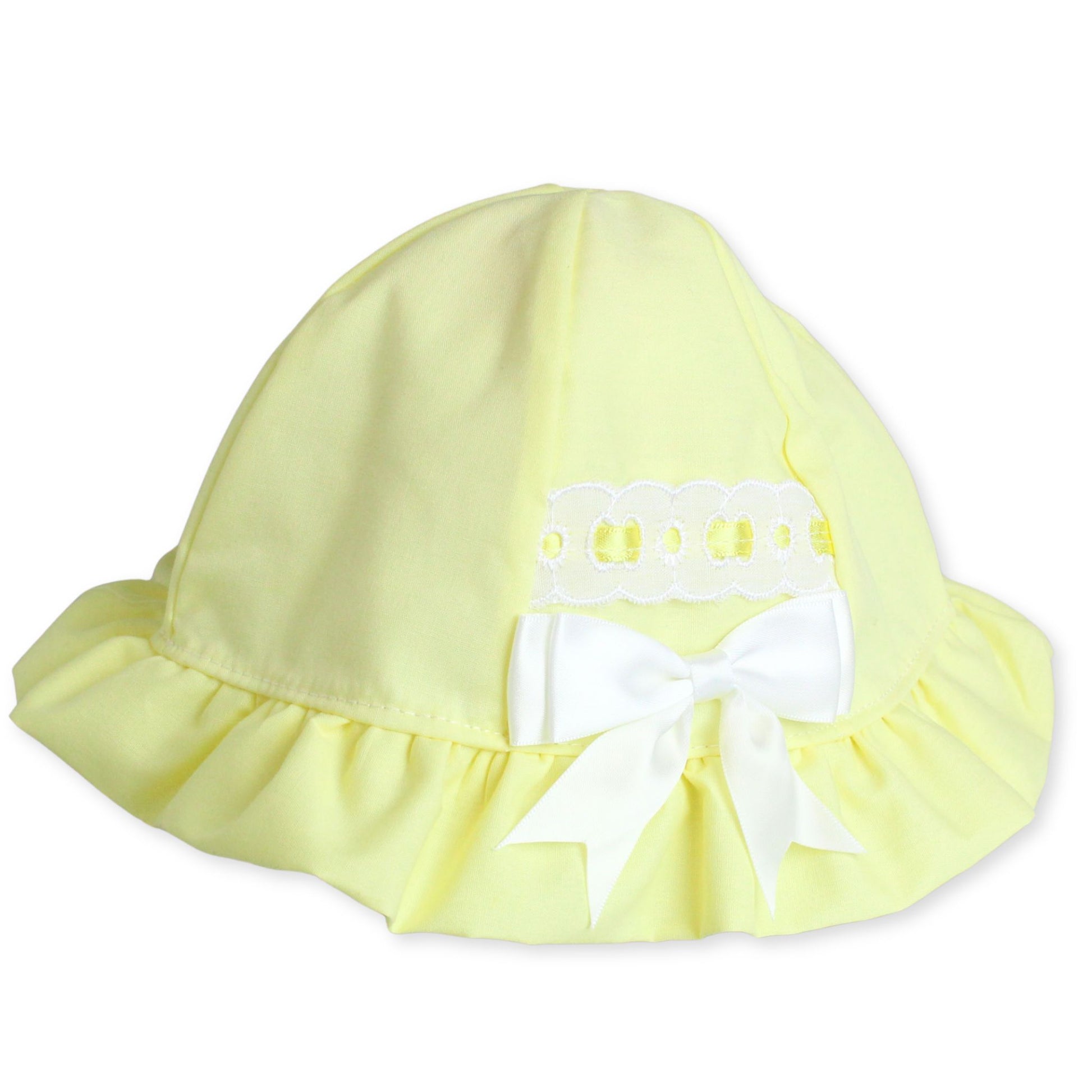 baby girl sunhat lemon yellow
