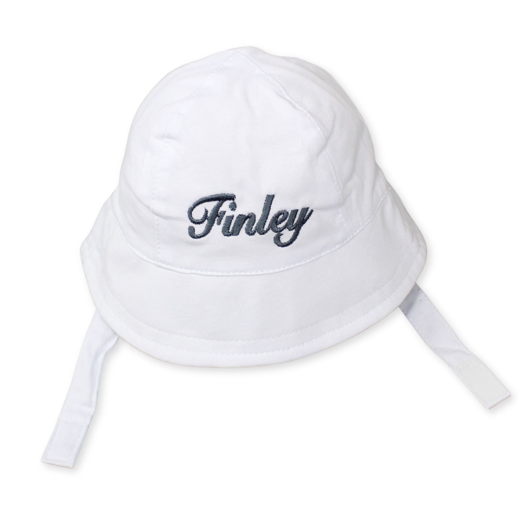White baby boys sun hat custom