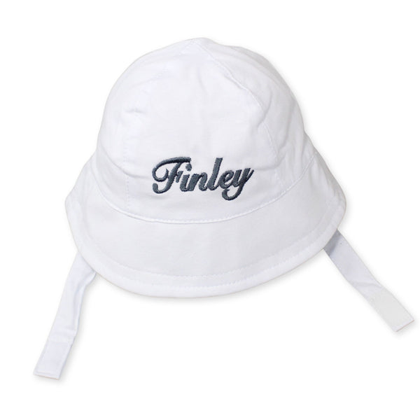 White baby boys sun hat custom