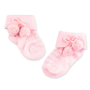 baby girls pink pom pom socks