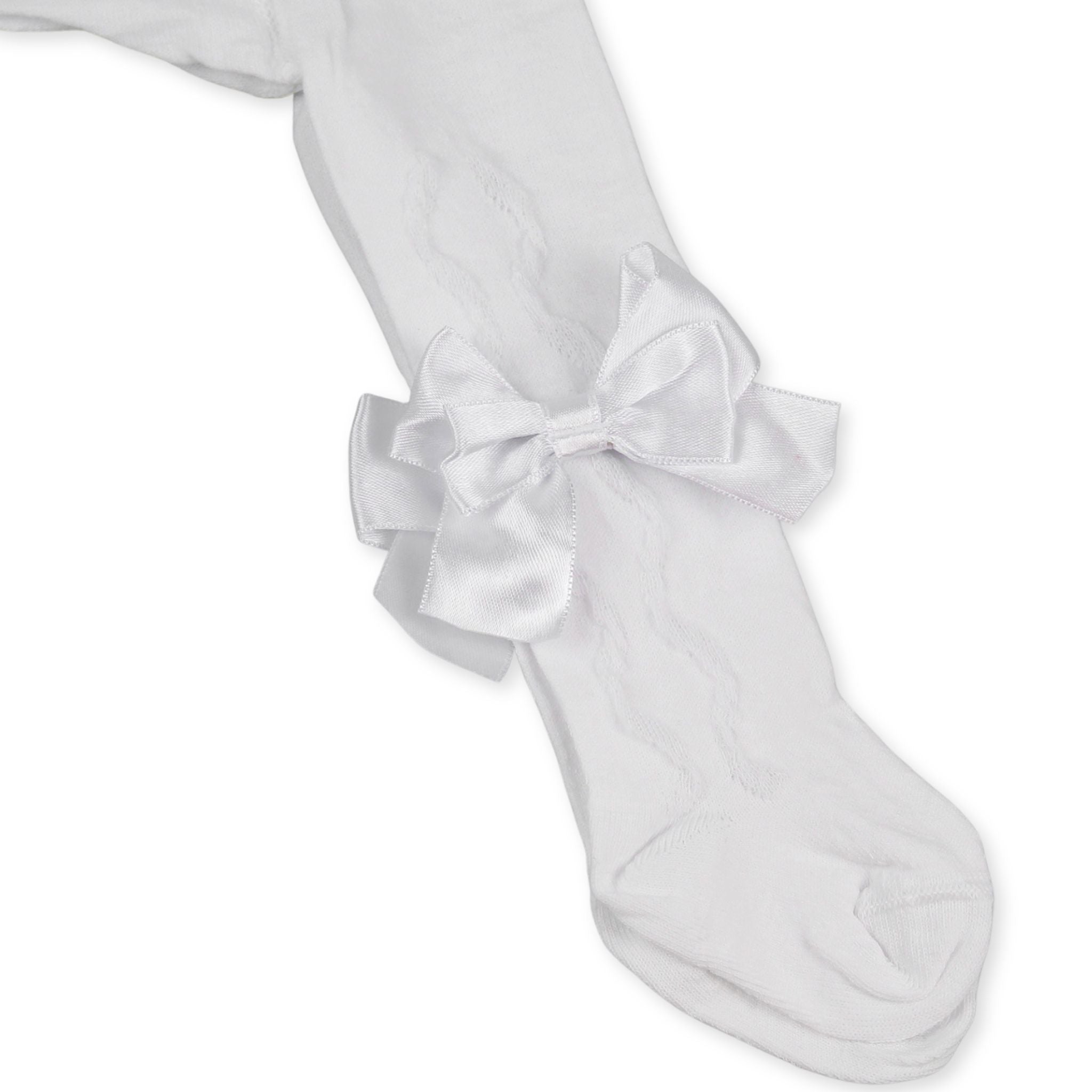 baby girls white tights with bow pex grazia