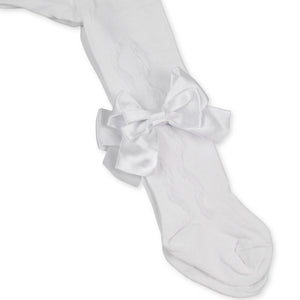 baby girls white tights with bow pex grazia