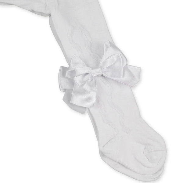 baby girls white tights with bow pex grazia