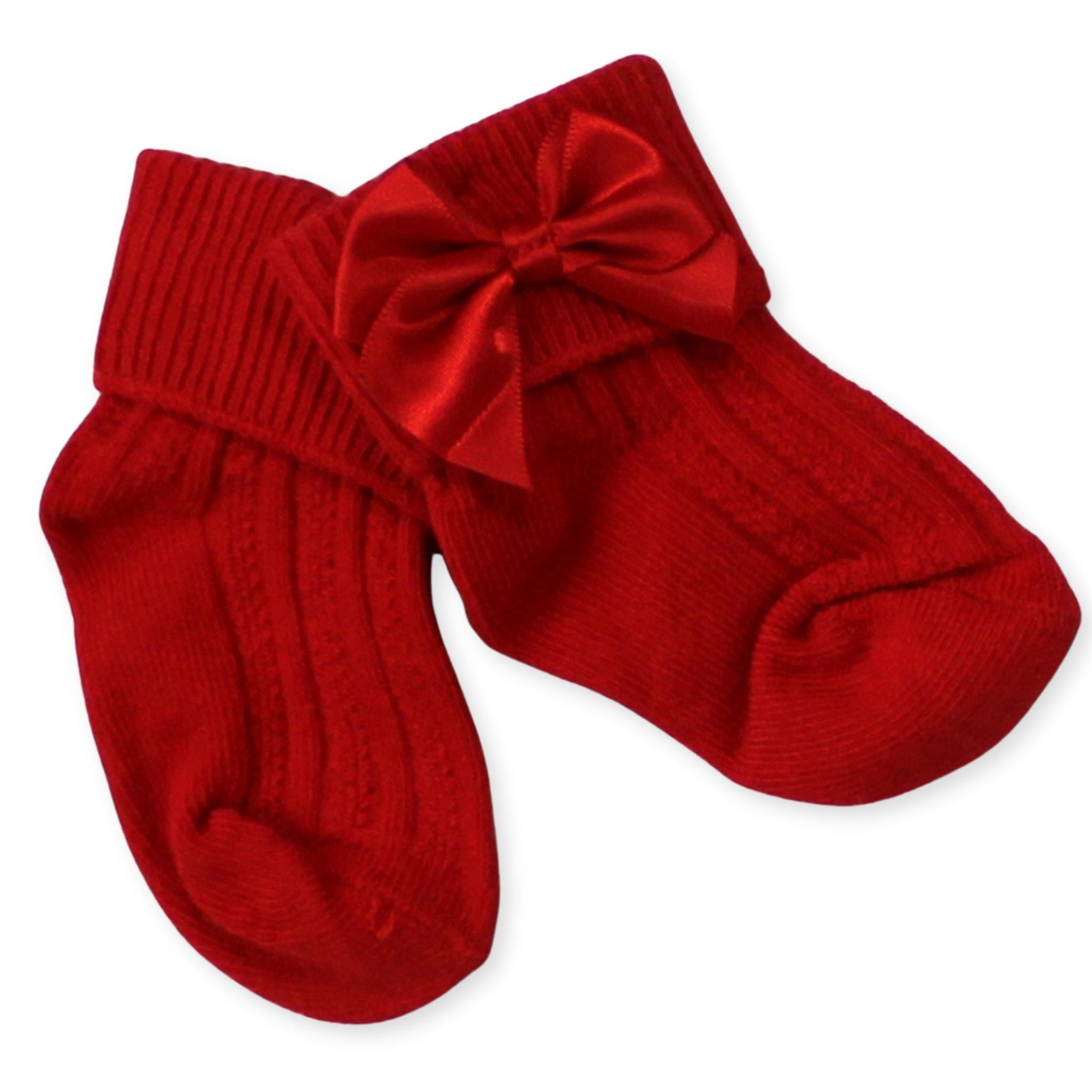 baby girl red socks with bows