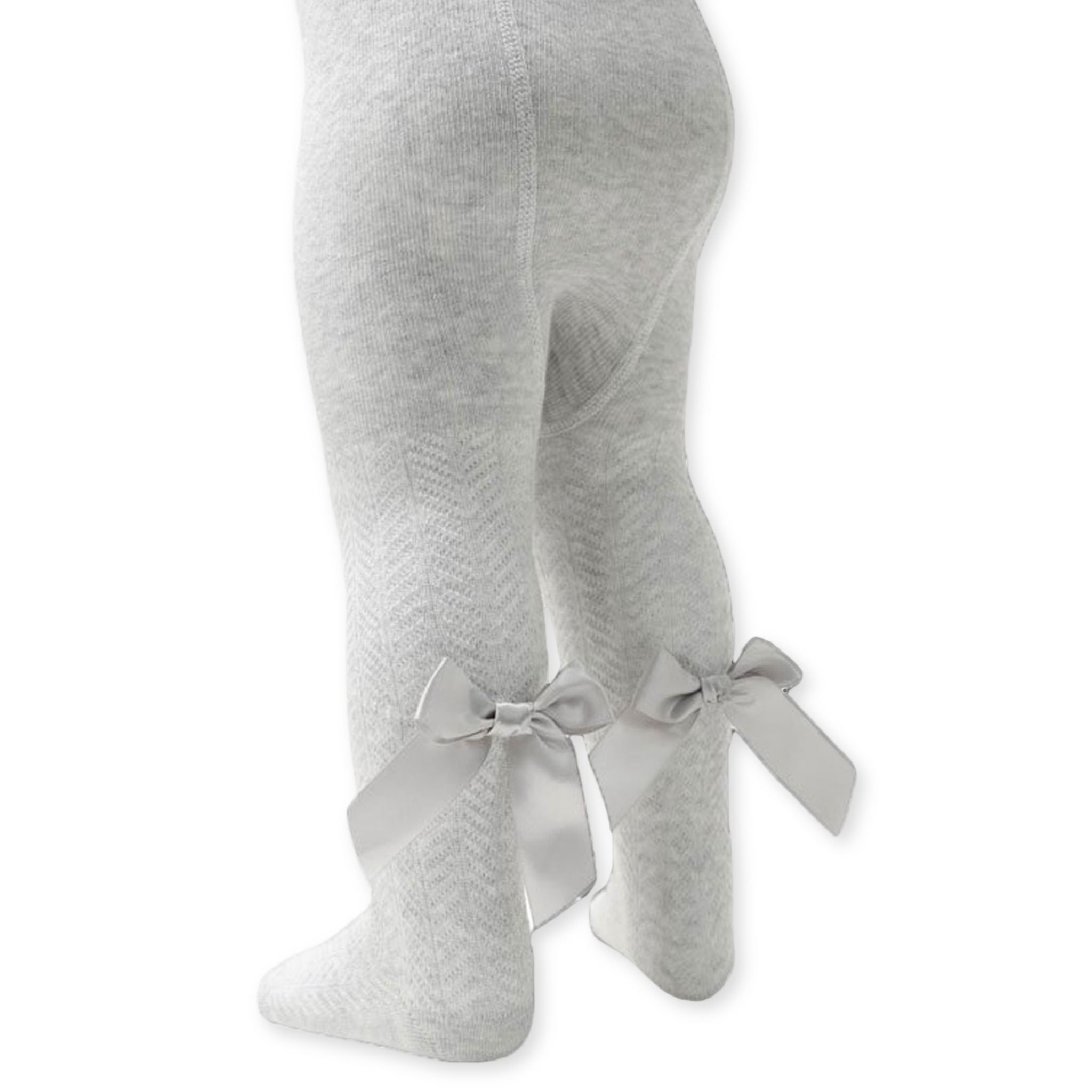 baby girls grey bow tights