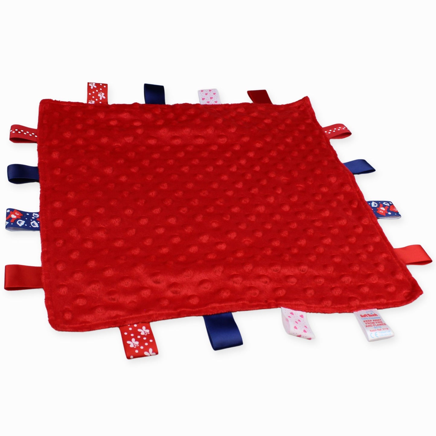 baby red taggy comforter 