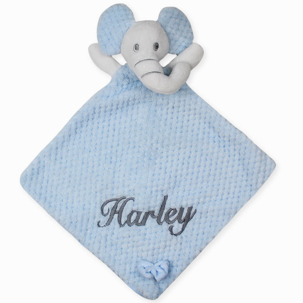 Baby boy elephant comforter blue