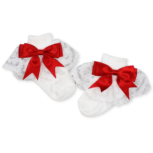 baby girl socks with red bows