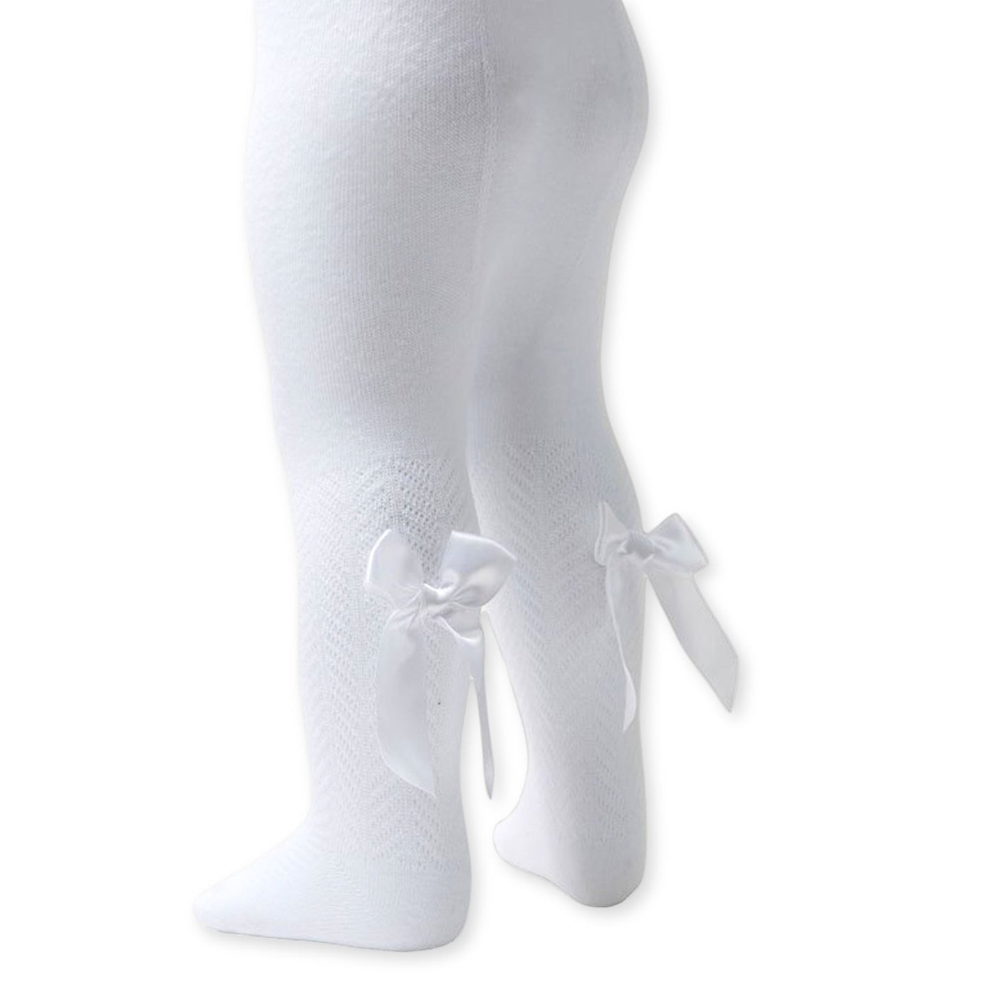baby girls white tights with bows