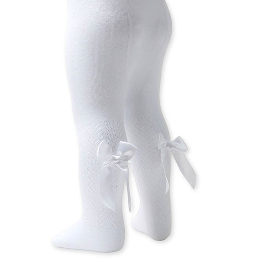 baby girls white tights with bows