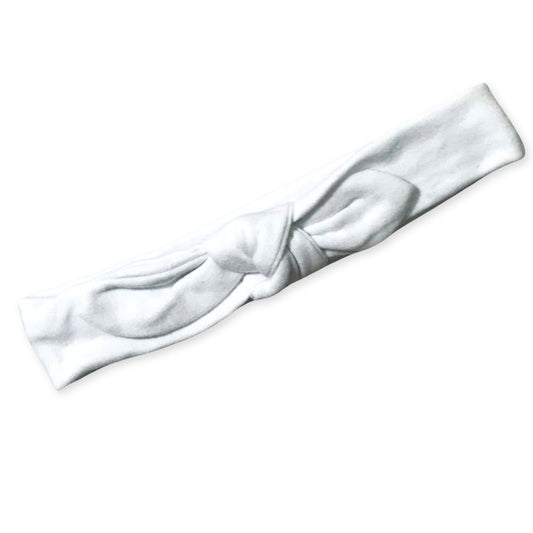 baby girl white knotty headband