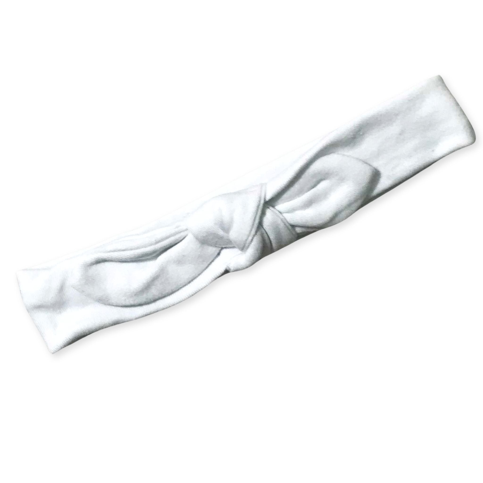 baby girl white knotty headband
