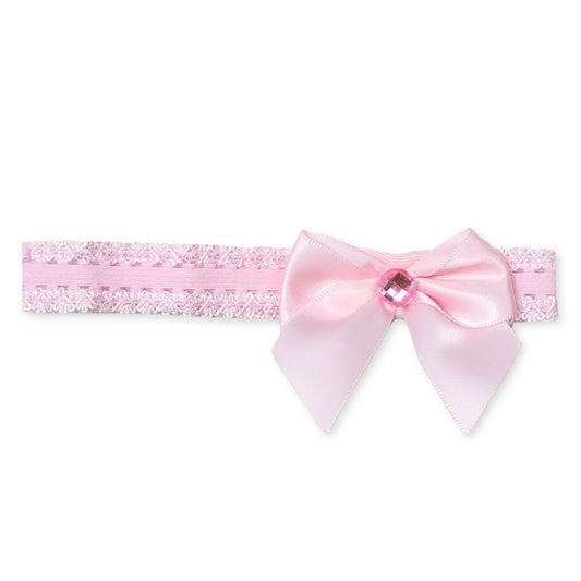 baby girls pink diamante headband