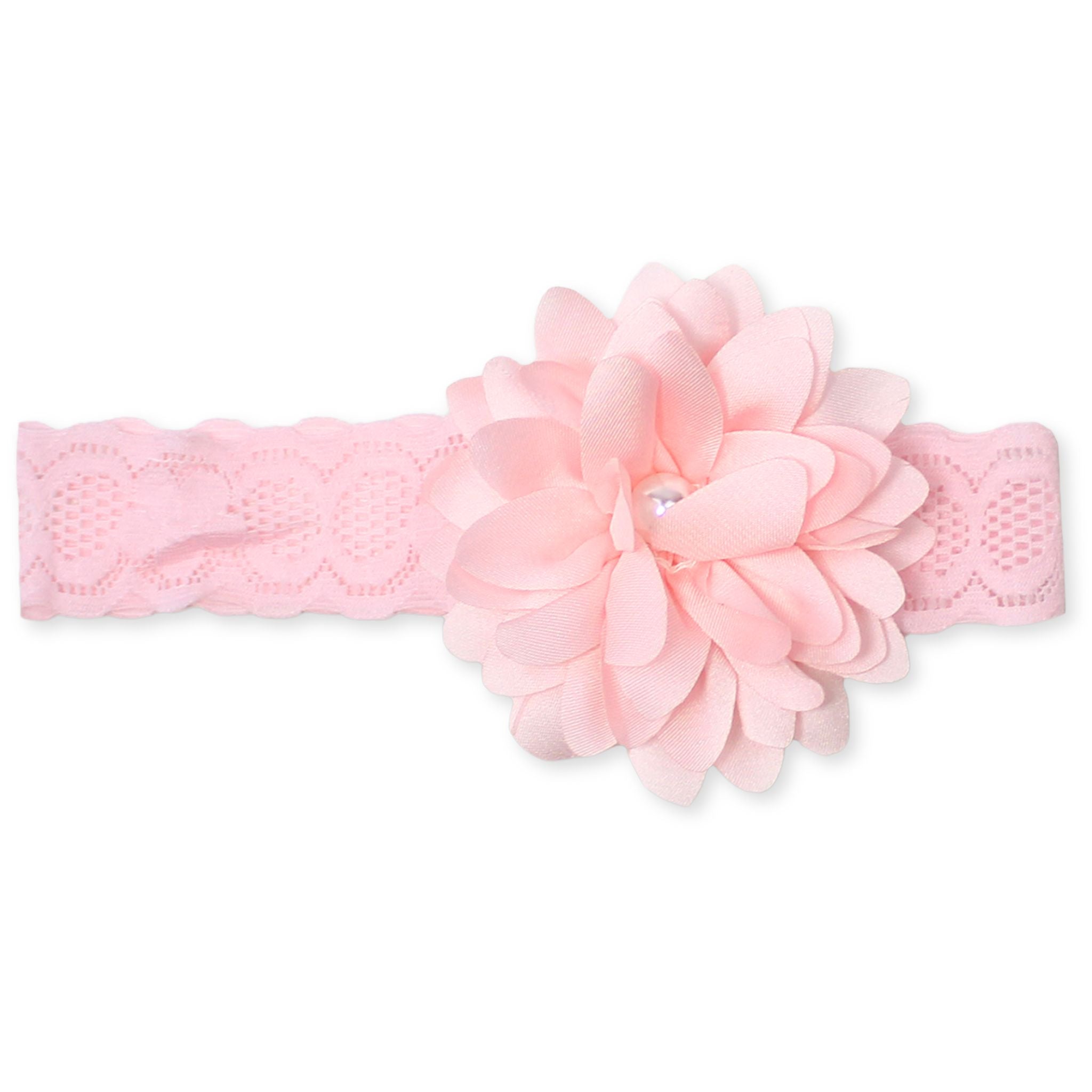 baby headband pink with flower