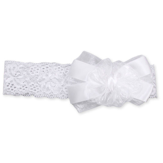 baby girls white lace headband