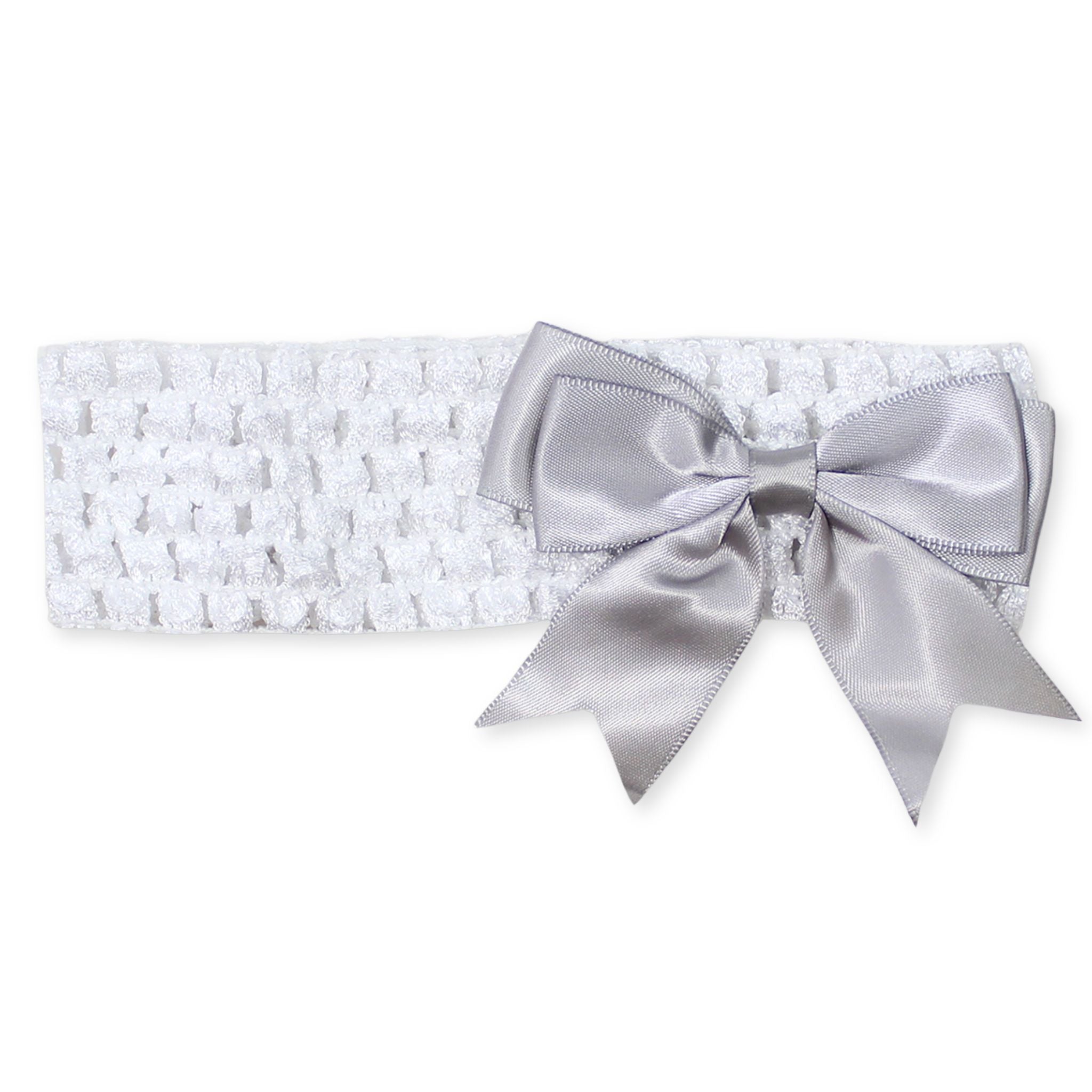 baby girl headband with grey bow