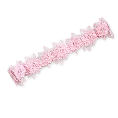 Pink lace headband baby girls