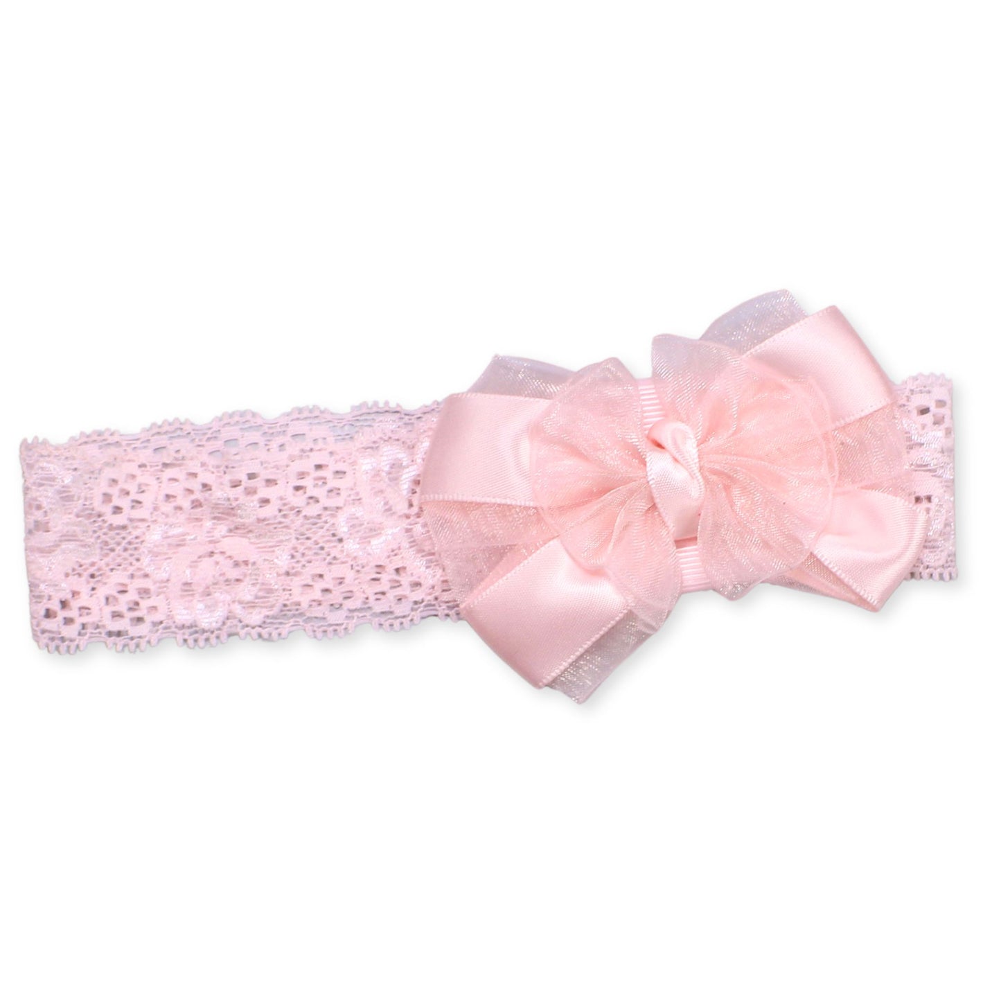 lace pink headband baby girls