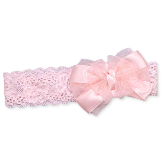 lace pink headband baby girls