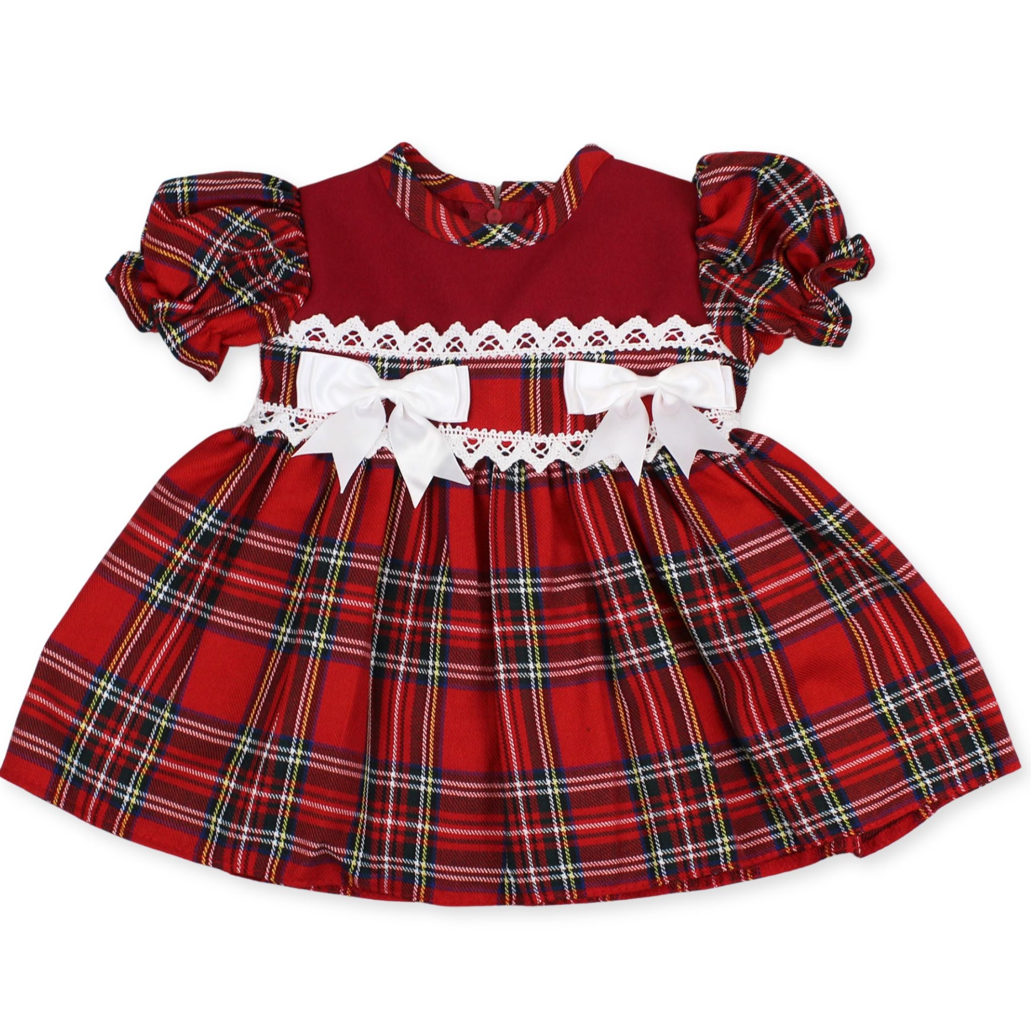 baby girls red tartan dress