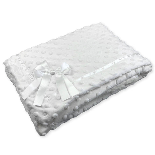white bubble baby blanket